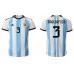 Billige Argentina Nicolas Tagliafico #3 Hjemmebane Fodboldtrøjer VM 2022 Kortærmet